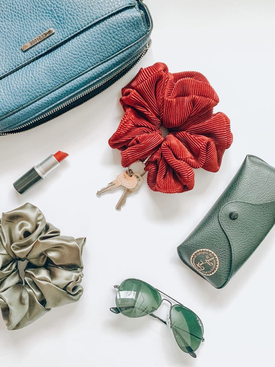 Embroidered Silk Scrunchie Set