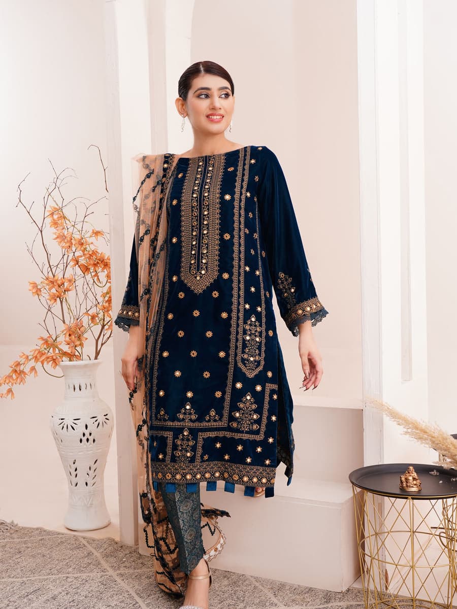 Midnight Velvet Gharara Set