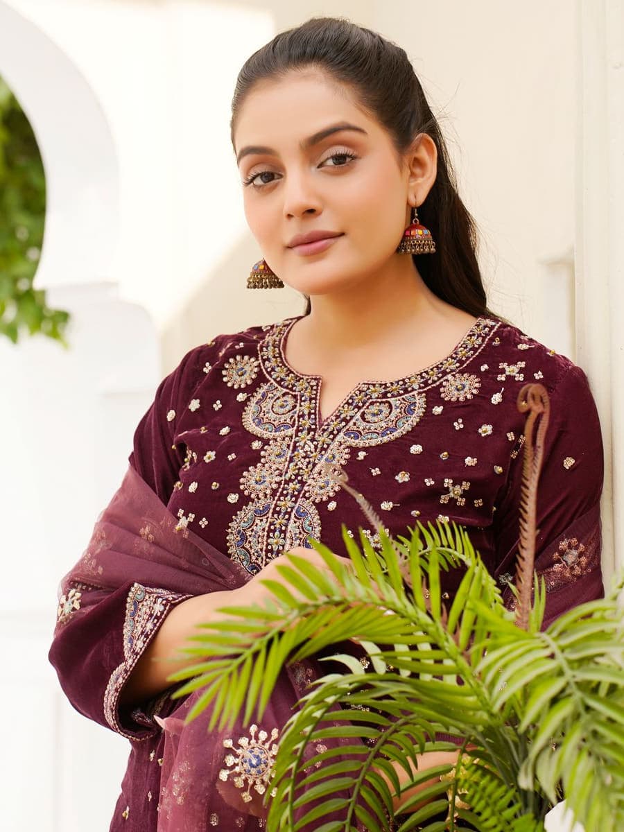 Brocade Collar Festive Kurti