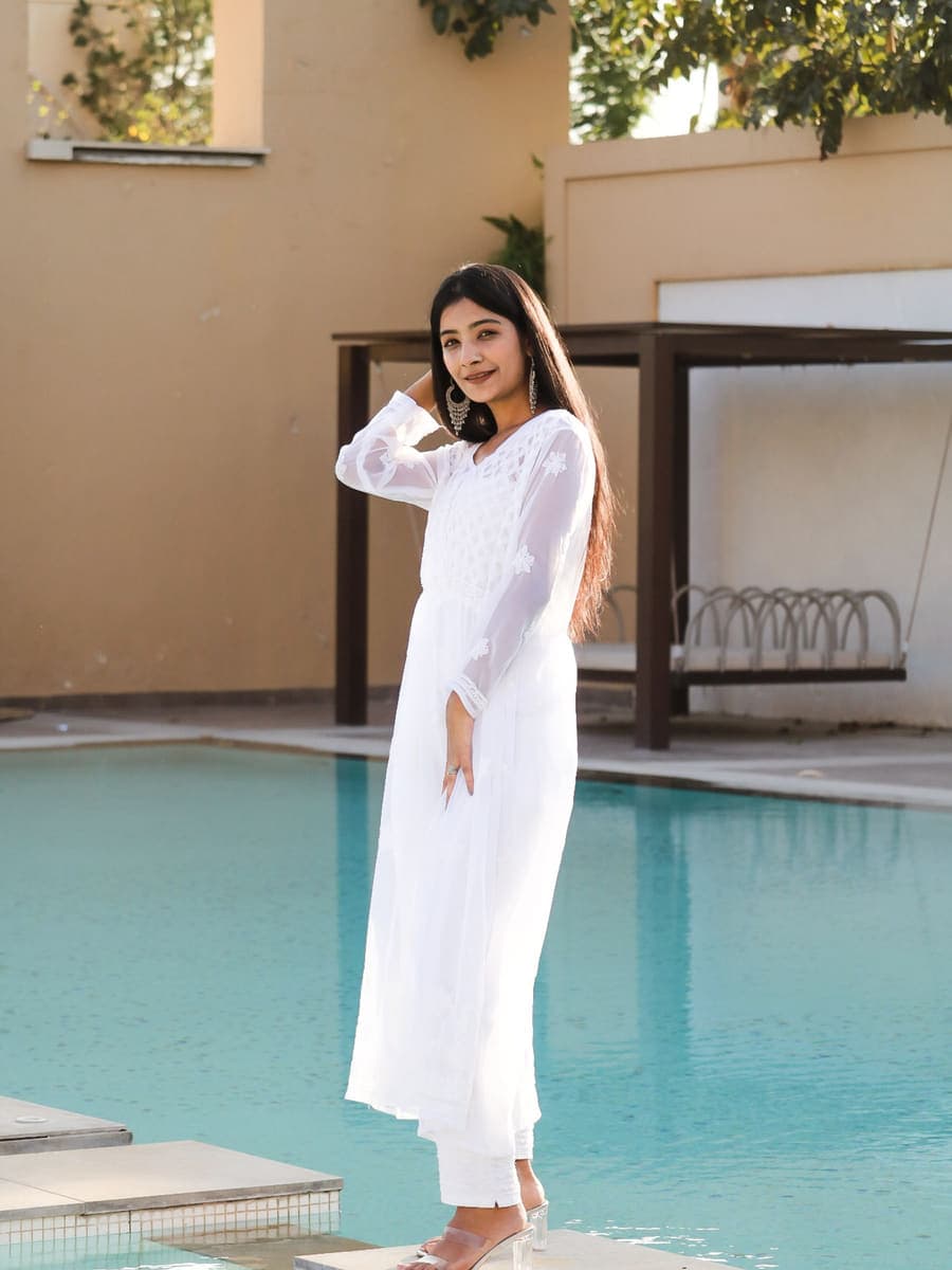 Classic White Lawn Suit