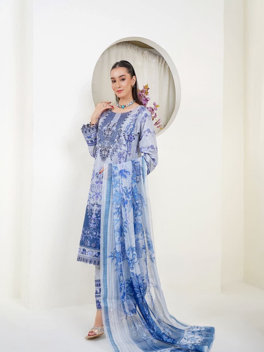 Block Resist Indigo Lawn